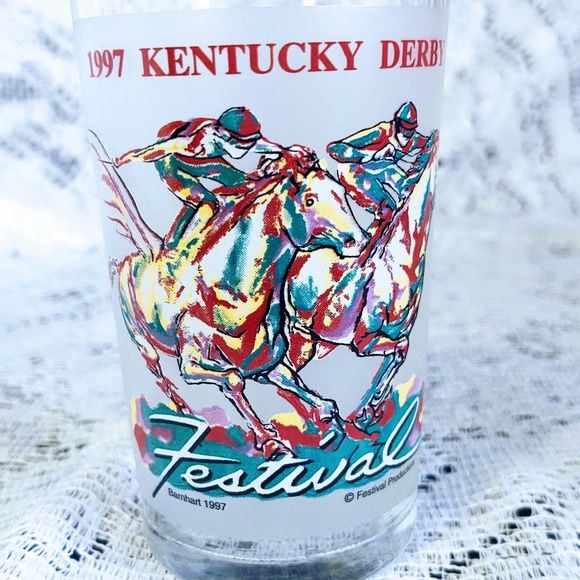 COLLECTIBLE 1997 KENTUCKY DERBY FESTIVAL GLASS/ MINT JULEP RECIPE/PARTY GLASS - Picture 7 of 9
